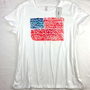 ❤️ NWT Kohl’s extra large graphic tee shirt American flag with stars